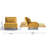 Jazariah Upholstered Pillow Back Convertible Chair-1445076189