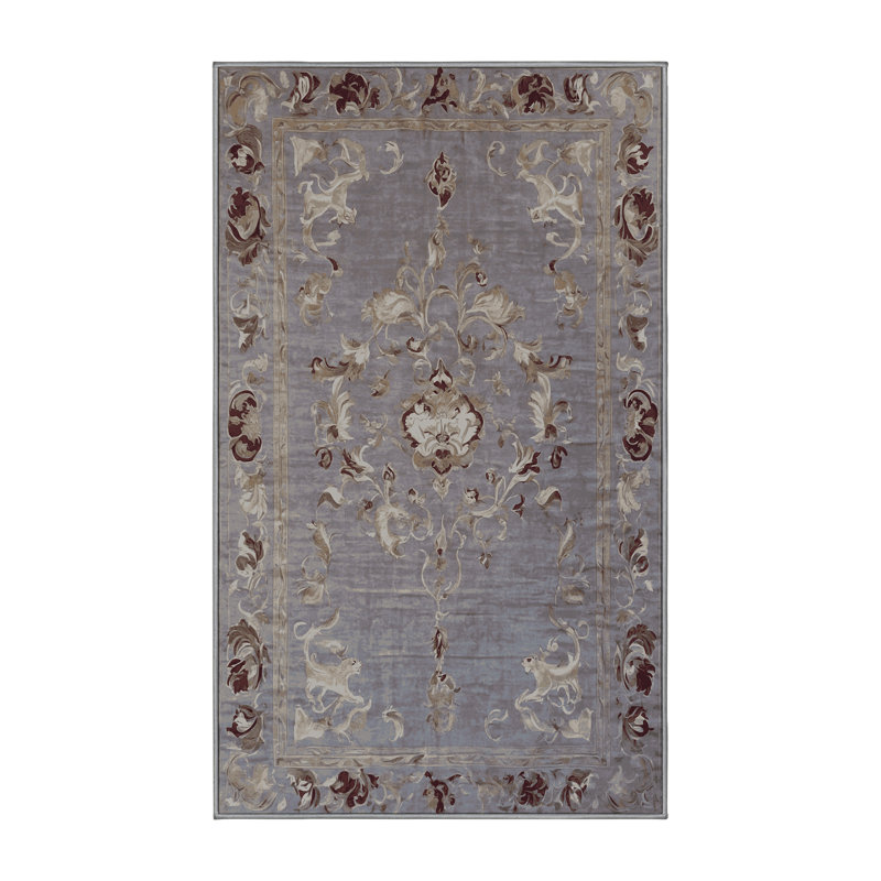 Tapis gris lavable à la machine, Rectangle de 5 pi x 8 pi