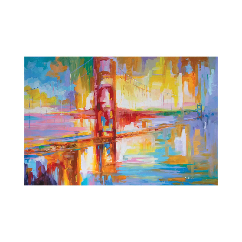 Golden Gate Bridge by Leon Devenice - Painting on Canvas, Wrapped Canvas, 66.04cm H x 101.6cm W x 1.91cm D