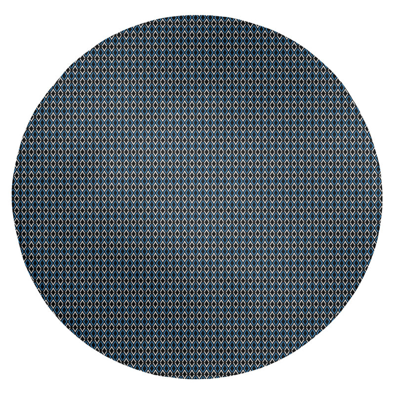 Chenille Geometric Indoor Rug, Round 5'