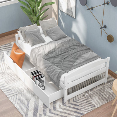 Lit plateforme simple avec deux tiroirs