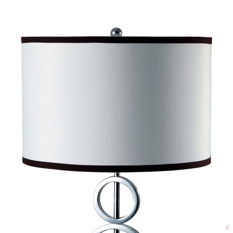 Grande lampe de table en métal 29 po avec finition argentée, 29 po