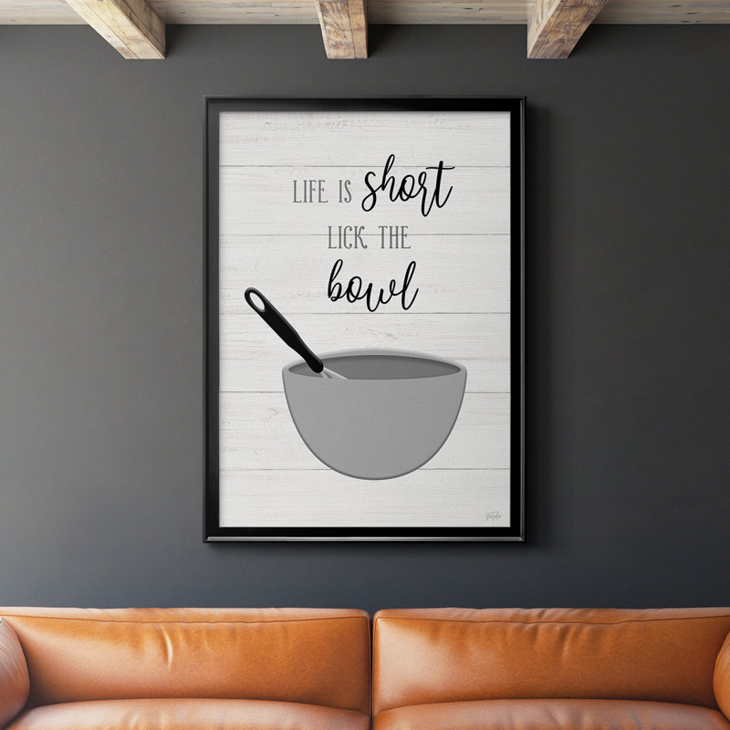 «Lick The Bowl», reproduction encadrée de qualité supérieure - prête à être accrochée, Noir, H 30,5 po x l 22,5 po x P 1 po