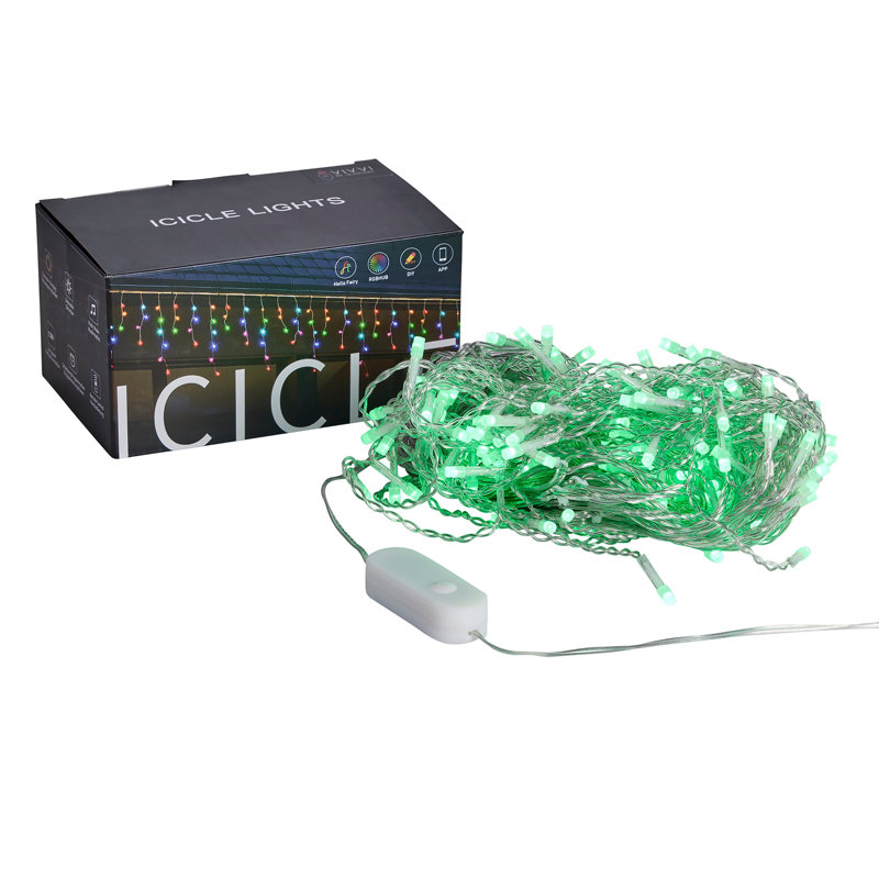 Vivvi App Based Icicle Lights, 16.4' 143 LEDs