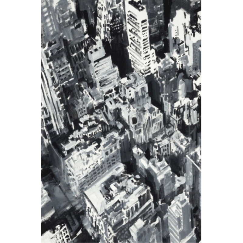 New York Print by Paul Ngo, Image Brush Gel, 46" H x 30" W