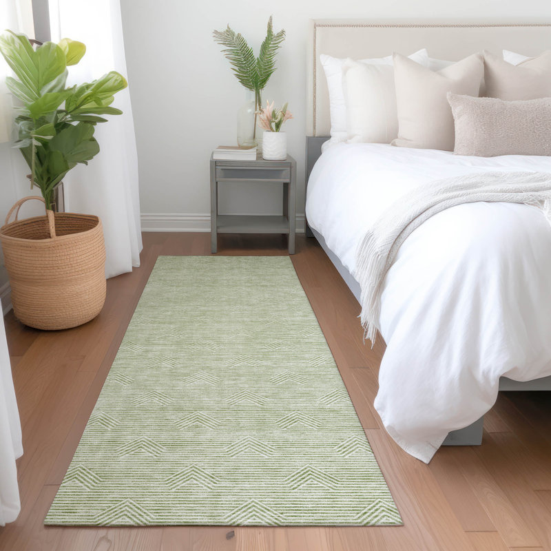 Premium Machine Washable Prisco Aloe Rug, Runner 2'3" x 7'6"