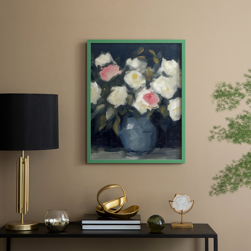Série FLORAL DCxxi - reproduction encadrée de qualité supérieure - prête à être accrochée - aucun clou requis, Vert