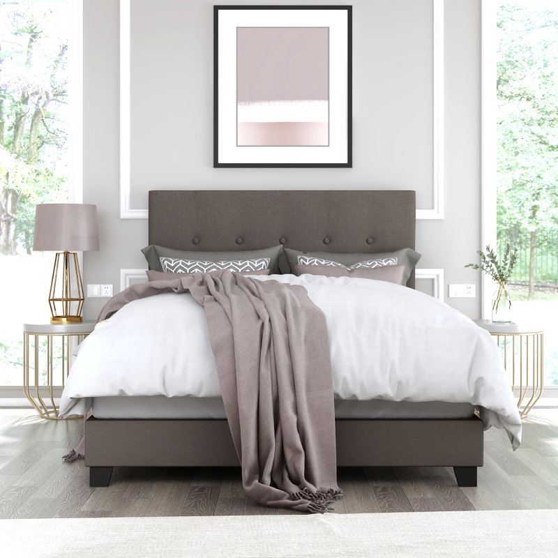 Tezer Queen Upholstered Low Profile Platform Bed