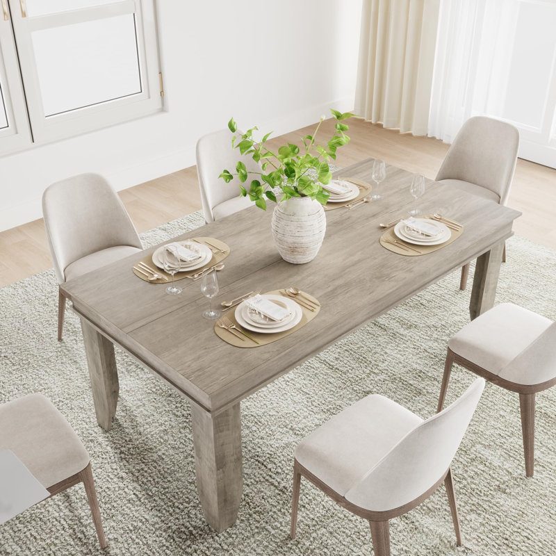 Modern 71 Inch Farmhouse Dining Table, Rectangular Wooden Table for 6-8, Heavy-Duty Family Kitchen Table, Easy Assembly, Gray