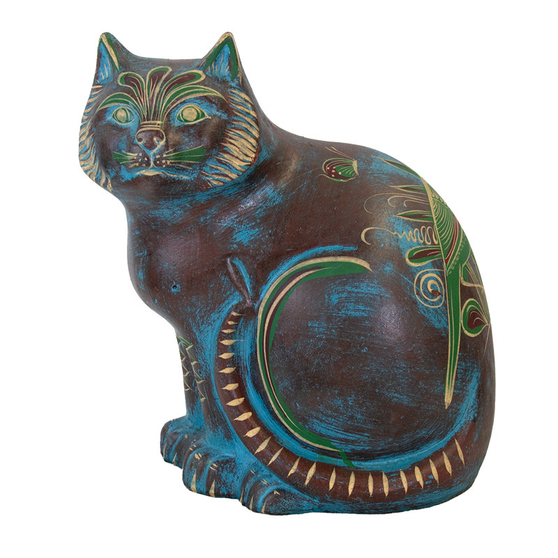 Paire de chats décoratifs en argile