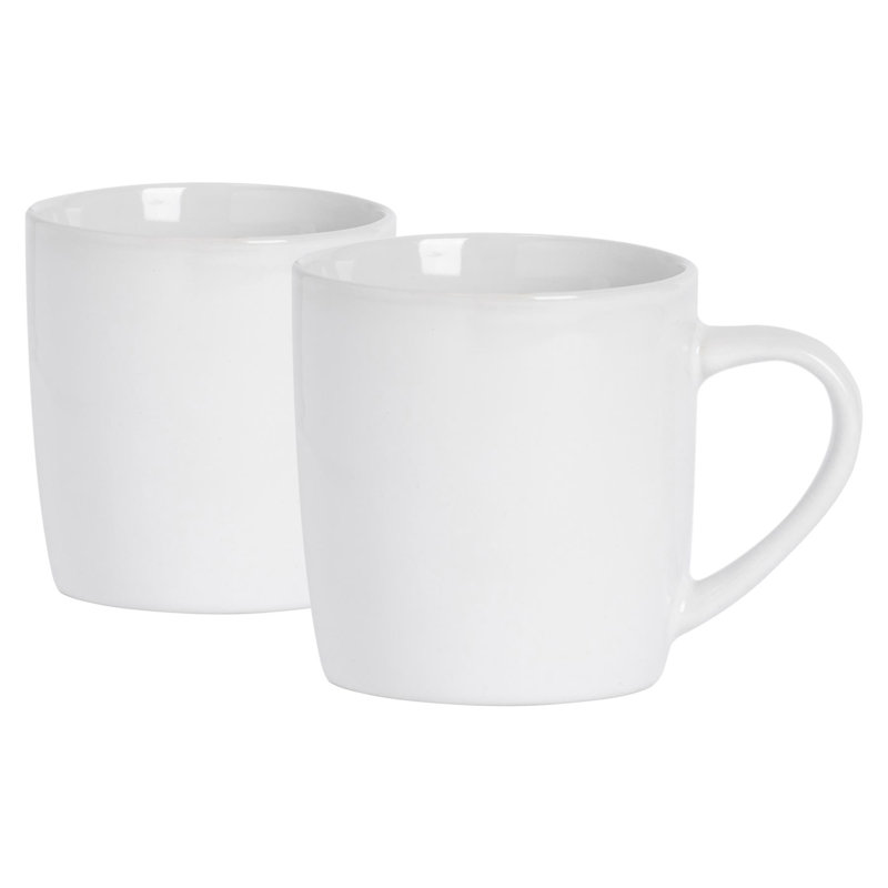 Argon Tableware - Coloured Coffee Mugs, White