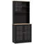 Armoire de cuisine, armoire de rangement autoportante de 72 po avec huche, grand comptoir, portes en verre et tablettes réglables, armoire à micro-ondes, armoire à café-1227782410