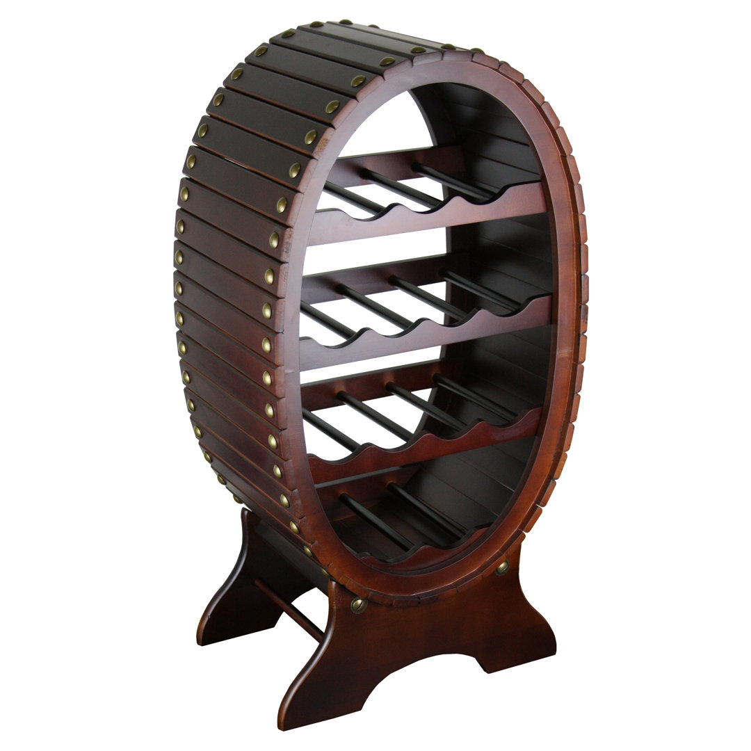 Grandview Solid Wood Floor Wine Bottle Rack in Brown Wildon Home®