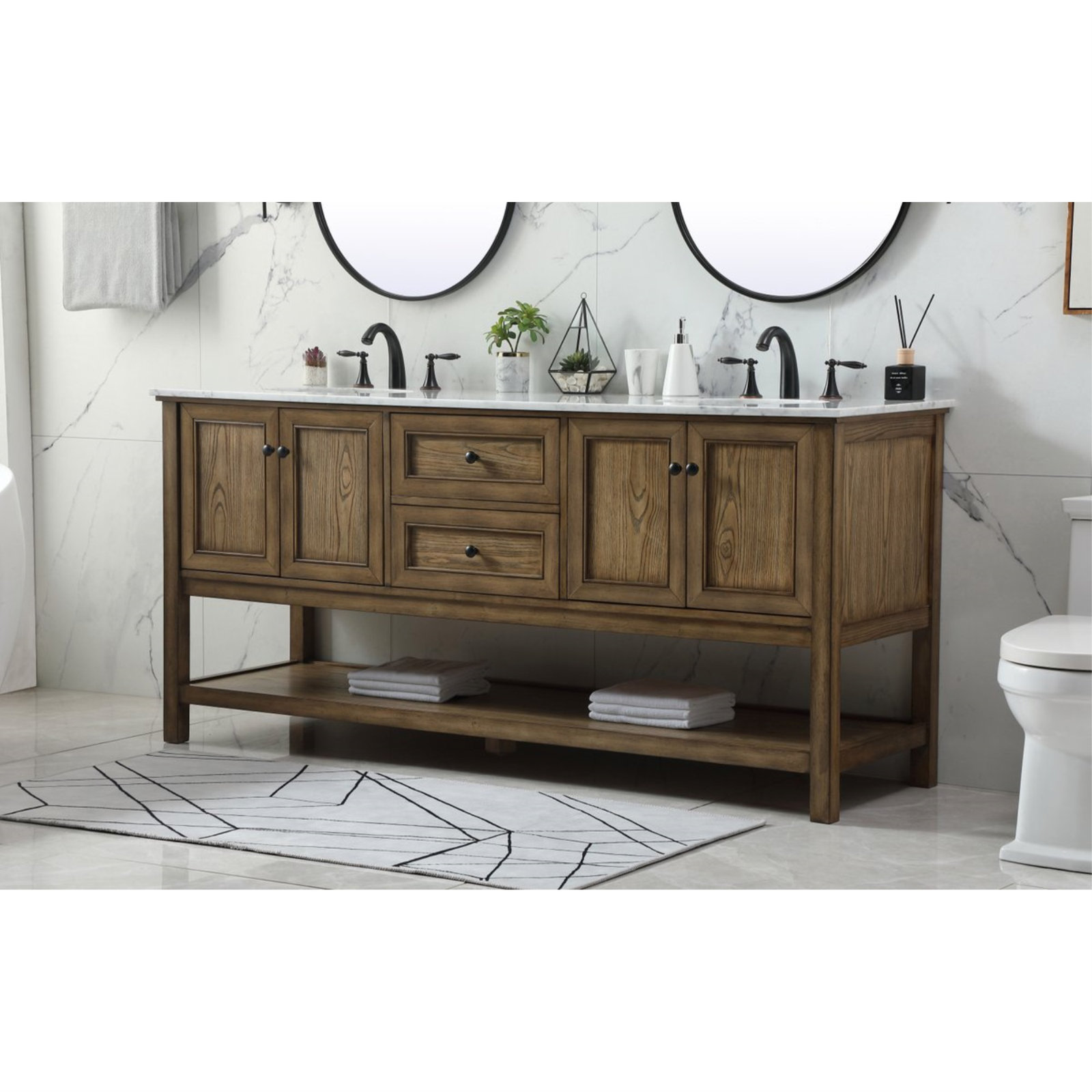 Bonsai 72'' Double Bathroom Vanity, Driftwood