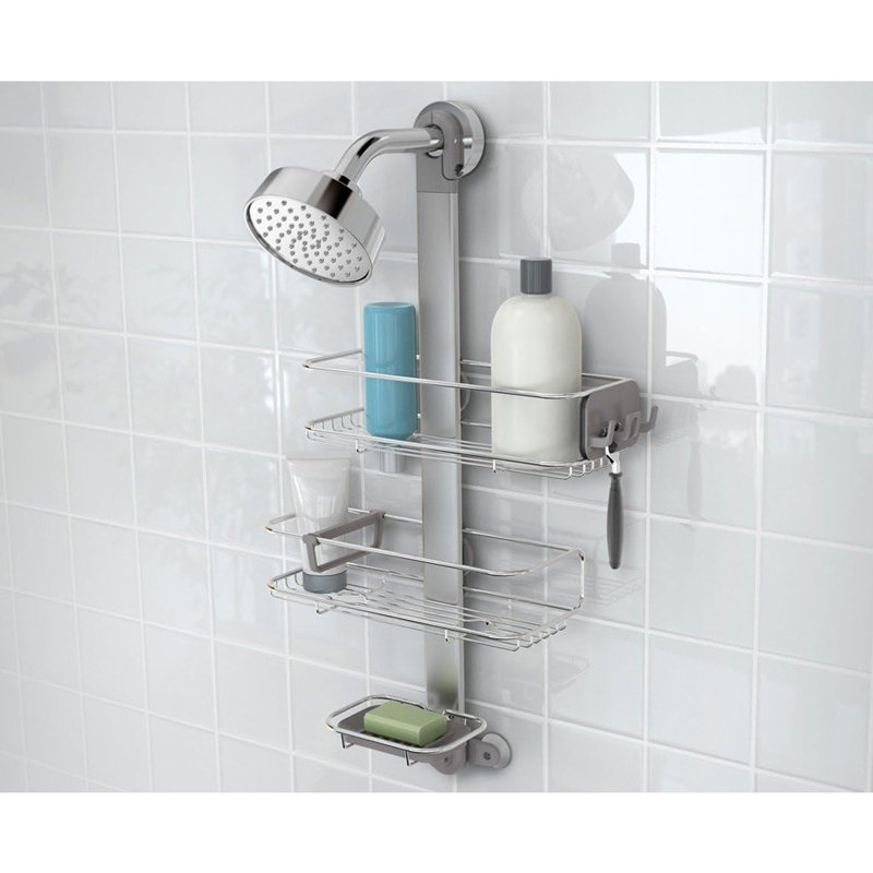 Serviteur de douche réglable en acier inoxydable et aluminium anodisé