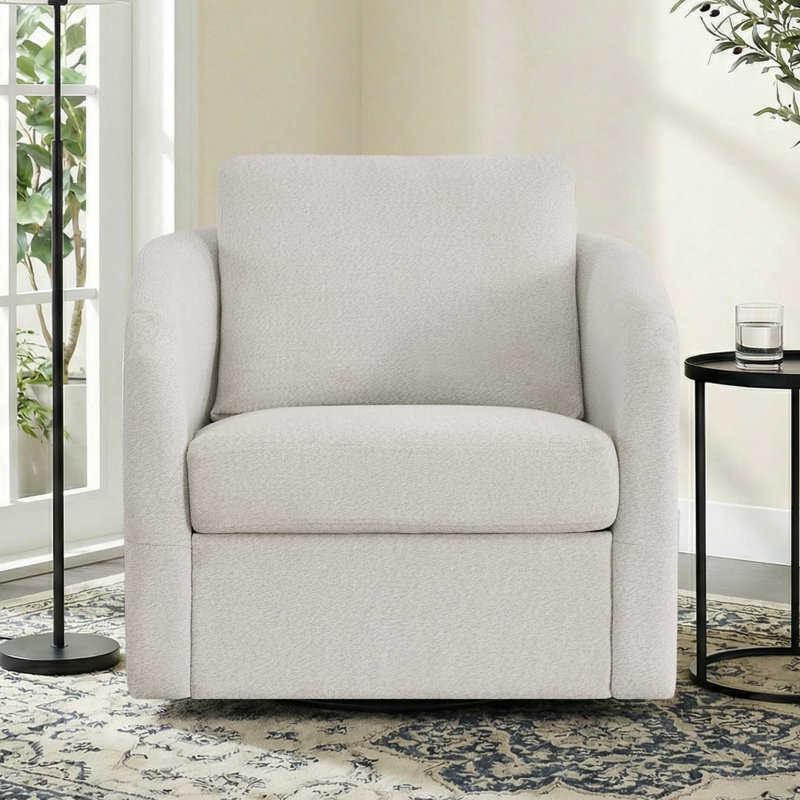 Fauteuil pivotant rembourré 33 po, Blanc