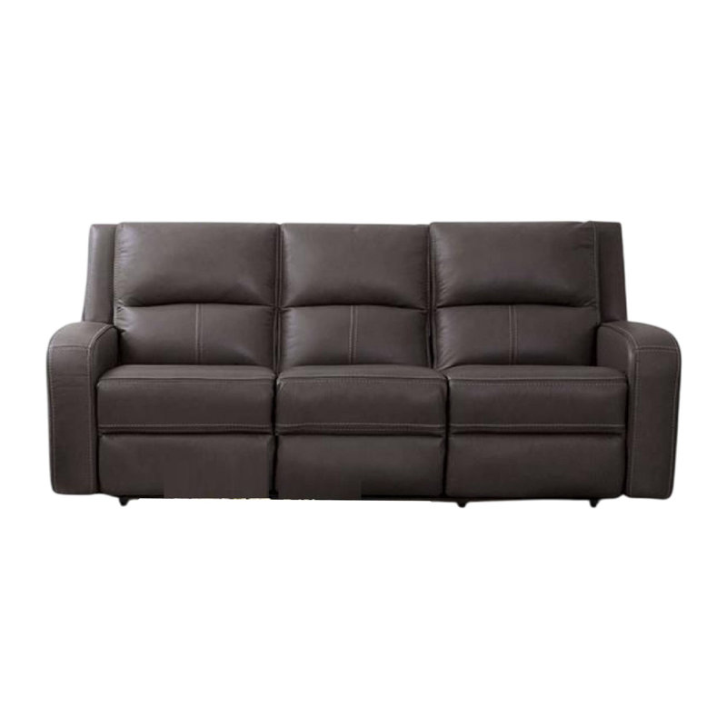 86.4" W Transitional Power Sofa, Gray