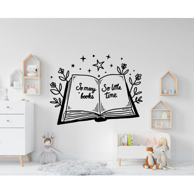 So Many Books So Many Time Library Vinyl Wall Art Decals, Library Decal, Education Decals, Reading Room, Nurseries, School, Kids Gifts 502RS