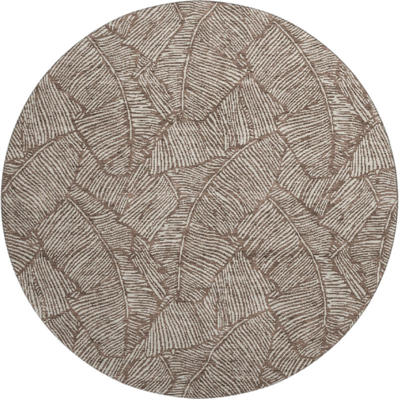 Premium Machine Washable Prisco Brown Rug, Round 8'