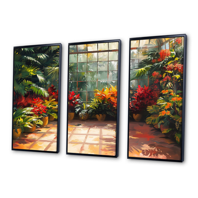 Dillsburg - Greenhouse Wall Art Wall Art, ensemble de salon, Toile avec cadre flottant noir, H 40 po x l 60 po x P 1 po