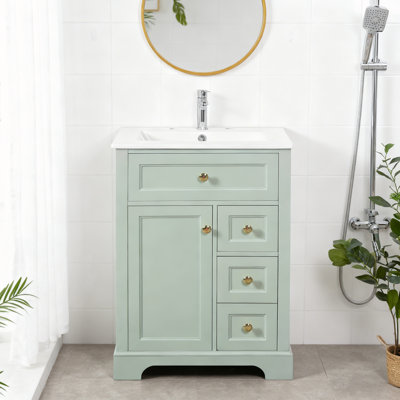 Bathroom Storage Storage With Sink And  2-Tier Door Rack