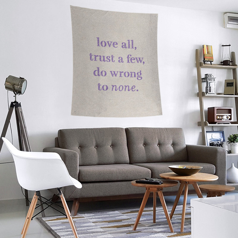 Tapisserie de polyester, pas de citation erronée, H 80 po x l 68 po, Blanc / mauve