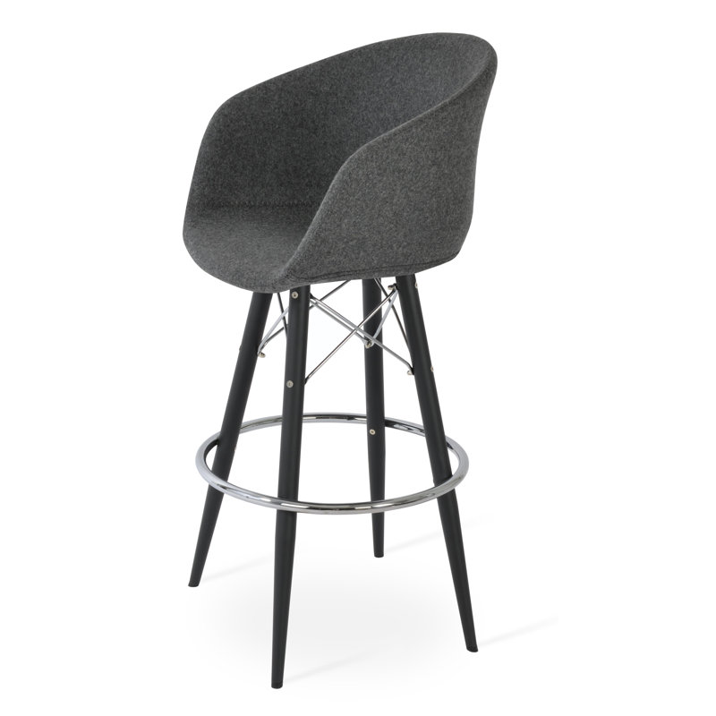 Tabouret de bar Tribeca, Gris foncé, Noir, Tabouret de bar (siège d'une hauteur de 28 po)