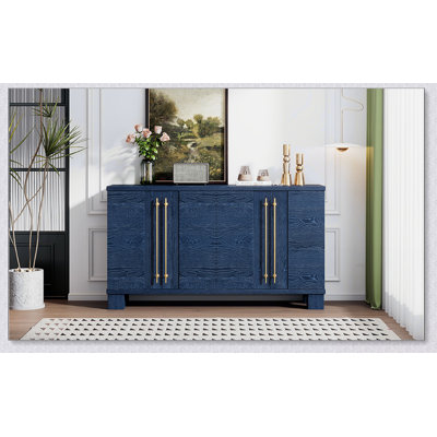 TREXM Traditional Sideboard With Adjustable Shelves And Gold Handles For Ample Storage And Elegant Design by House of Hampton