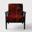 Fauteuil d'appoint rembourré «Gladkowski - Yellow Triangulars Over Shades Of Red»