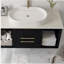 Meuble-lavabo mural moderne 39,4 po avec lavabo en céramique ovale flottant multi-couches-1990330285