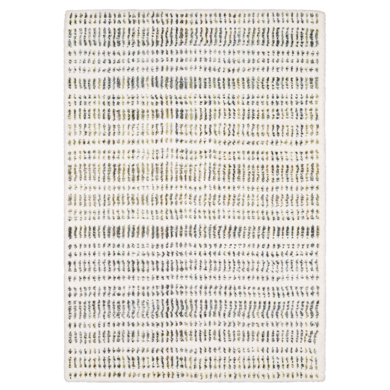 Delfine Dashed Lines Ivory/ Multi Area Rug, Rectangle 6'7" x 9'9"