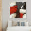 Abstrait rouge et blanc, reproduction d'art encadrée rustique pour le salon-68786207-68786219