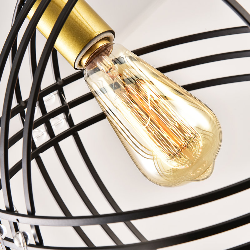 Rappaport 1 - Light Black/Gold Single Pendant