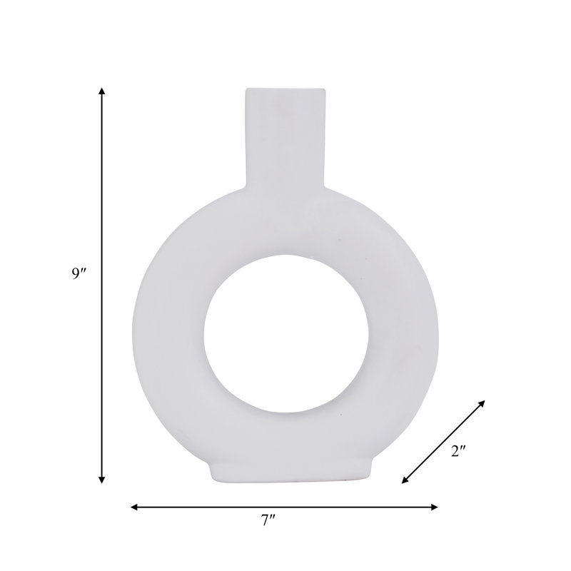 Sagebrook Home Verla Ceramic Elegant Centerpiece Vase - A Must-Have Addition for Stylish Homes, Ivory