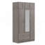 Armoire à miroir 3 portes avec 2 tiroirs et armoire supérieure, gris