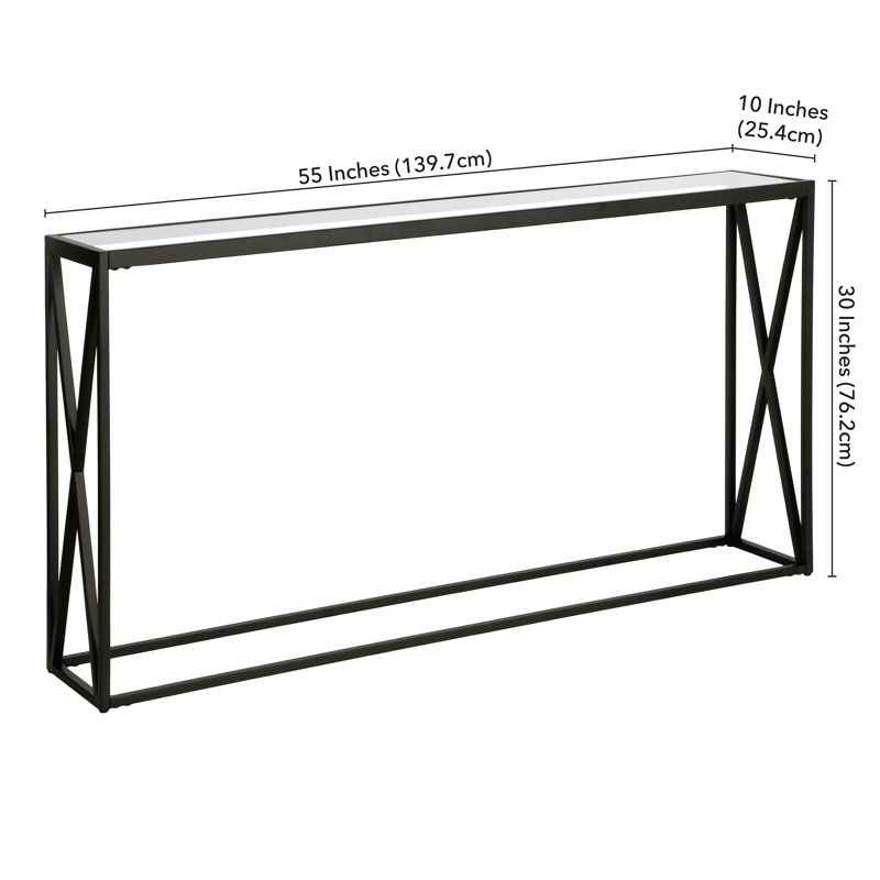 Console Table, 76.2cm H x 139.7cm W x 25.4cm D, Brass