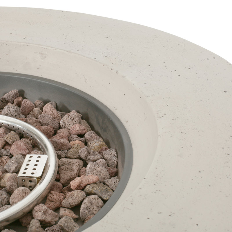 31" Round Mgo Fire Pit- 40 000 Btu, Light Gray