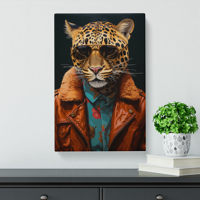 Leopard Neo-Plasticism - Single Picture Frame Print, 50cm H x 35cm W x 3cm D