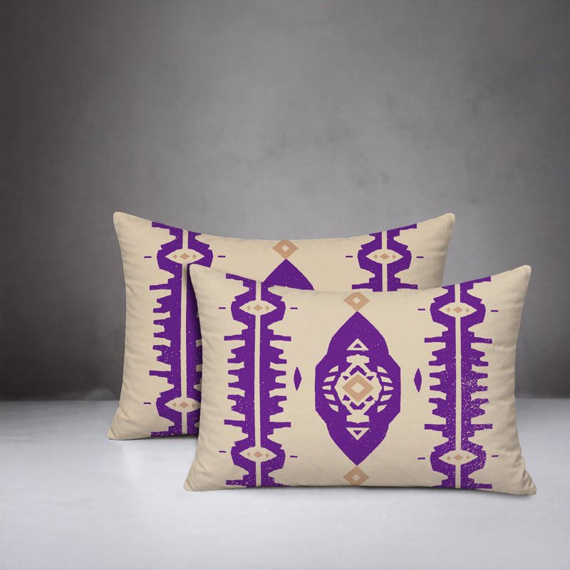 Oreiller réversible intérieur / extérieur Malia, 20 po x 14 po, Mauve