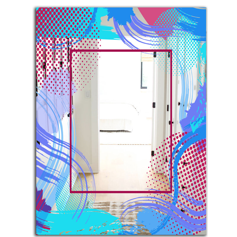 Miroir d'appoint Groovy, H 39,4 po x l 29,5 po, Bleu / Rouge