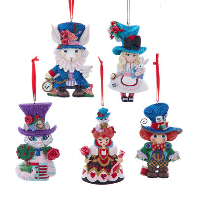 Ensemble de 5 boîtes décoratives en bois Kurt Adler Alice au pays des merveilles