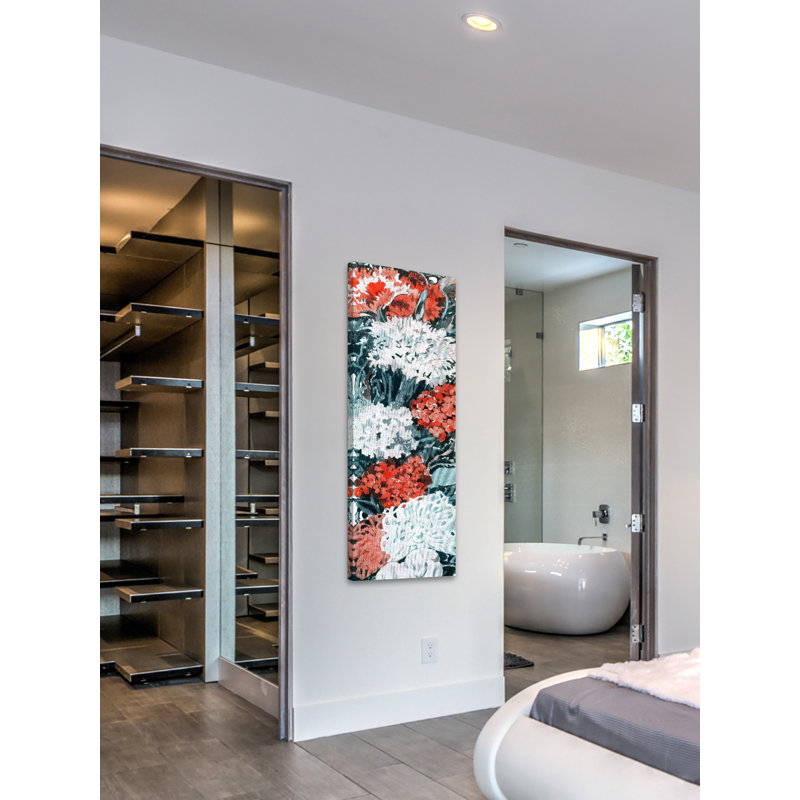 « fleurs veg », reproduction d’art sur toile tendue, H 45 po x l 15 po