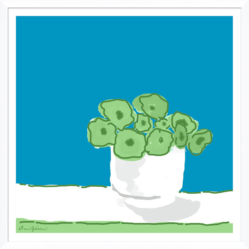 Rose Vase In Green Giclee Print by Dana Gibson, Blue/Green