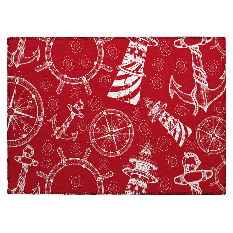 Lahoma Washable Geometric Indoor / Outdoor Rug, Rectangle 1'8" x 2'6"