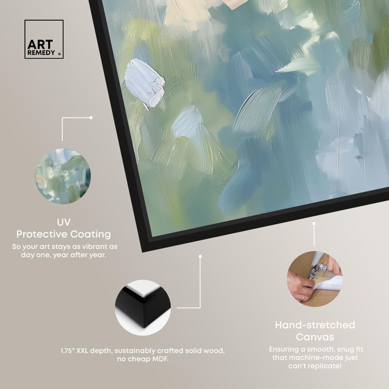 Minted Brush Canvas Minimal Abstracts by Art Remedy, 41" H x 41" W, Gold, Floater Framed Print