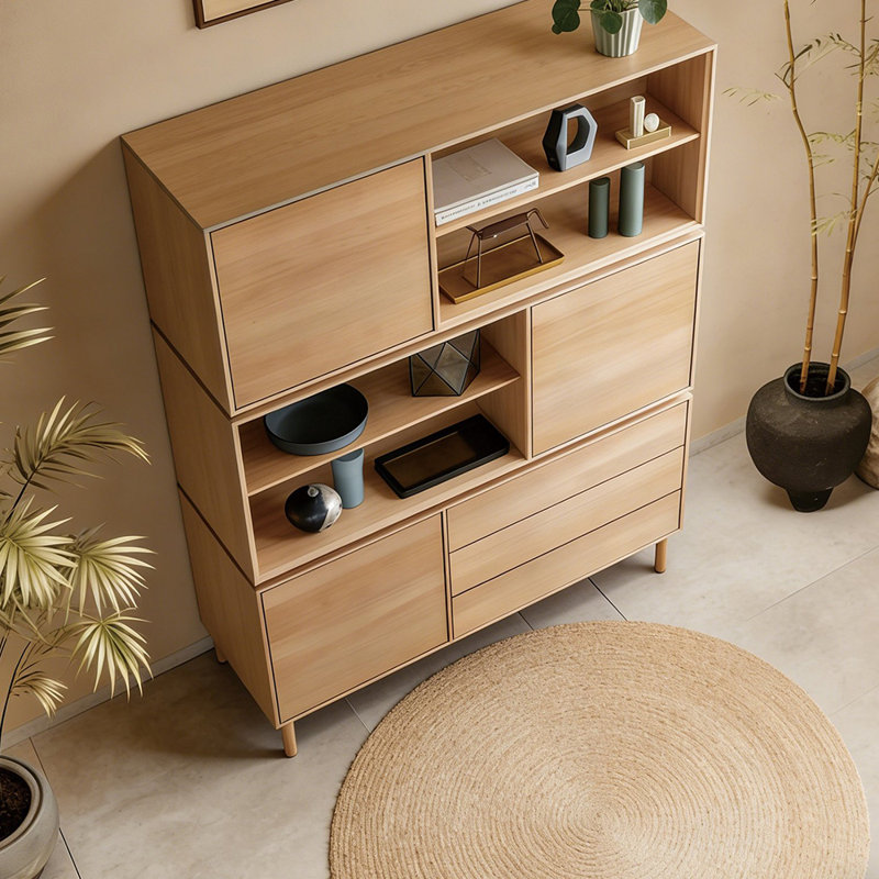Chinese-style modern minimalist sideboard, 70.8" H x 55.1" W x 17.7" D