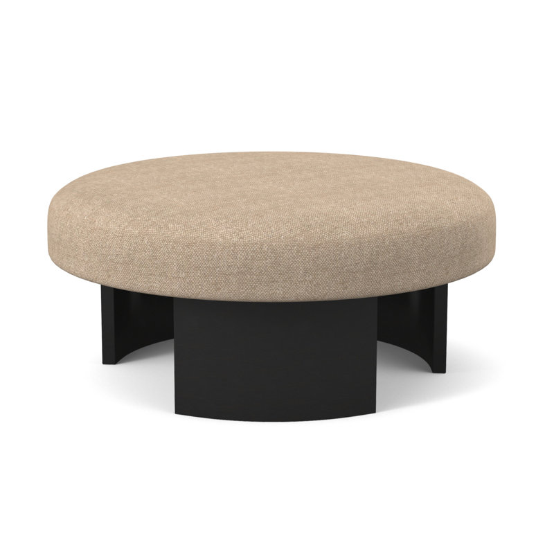 Eclipse Round Ottoman, Espresso, Fizz Ivory 100% Polyester