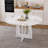 47.24" Round Dining Table For 4 - Farmhouse Mdf Table With Marble White Finish