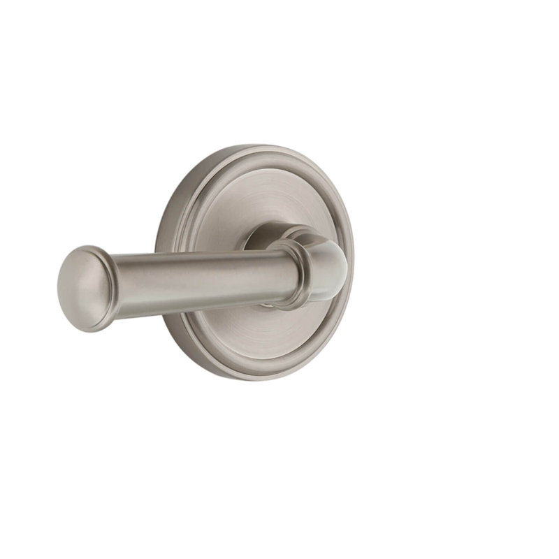 Grand passage de la rosette avec levier de Georgetown, Gauche, 2 3/8", Nickel satiné