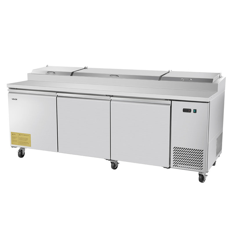 Table de préparation commerciale pour réfrigérateur à pizza en acier inoxydable